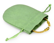 Green Fabric Drawstring Gift Bags Small Round Velvet Jewelry Bags